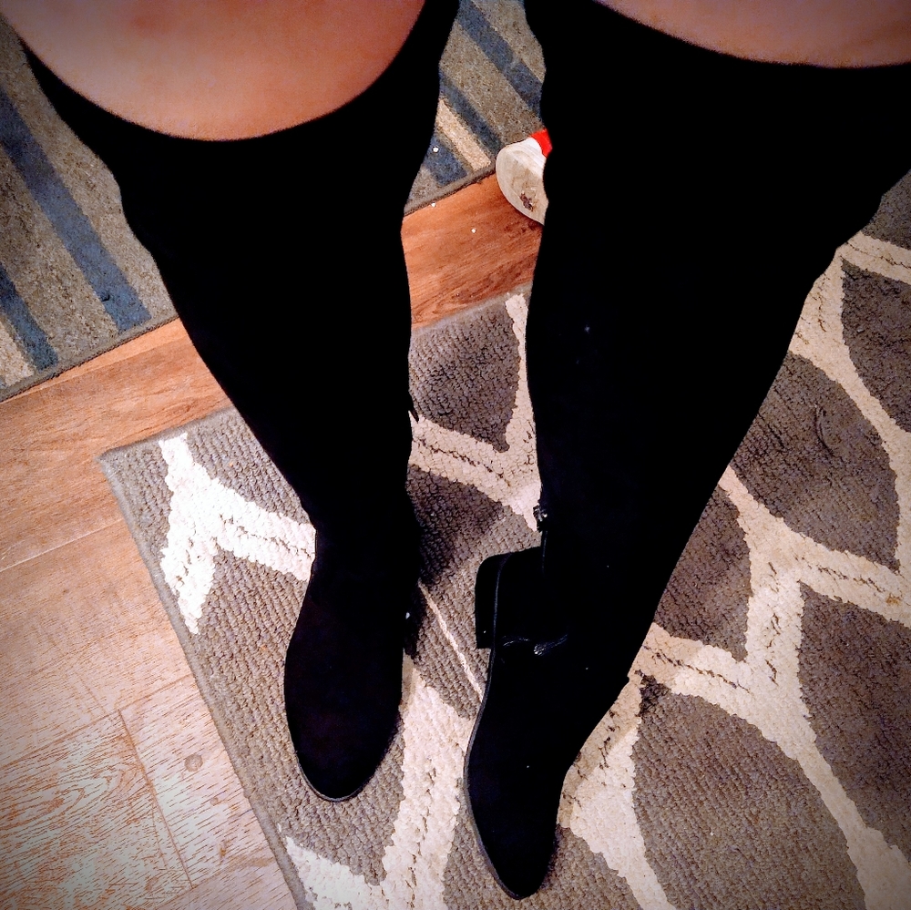Report thigh high boots 7.5 all black